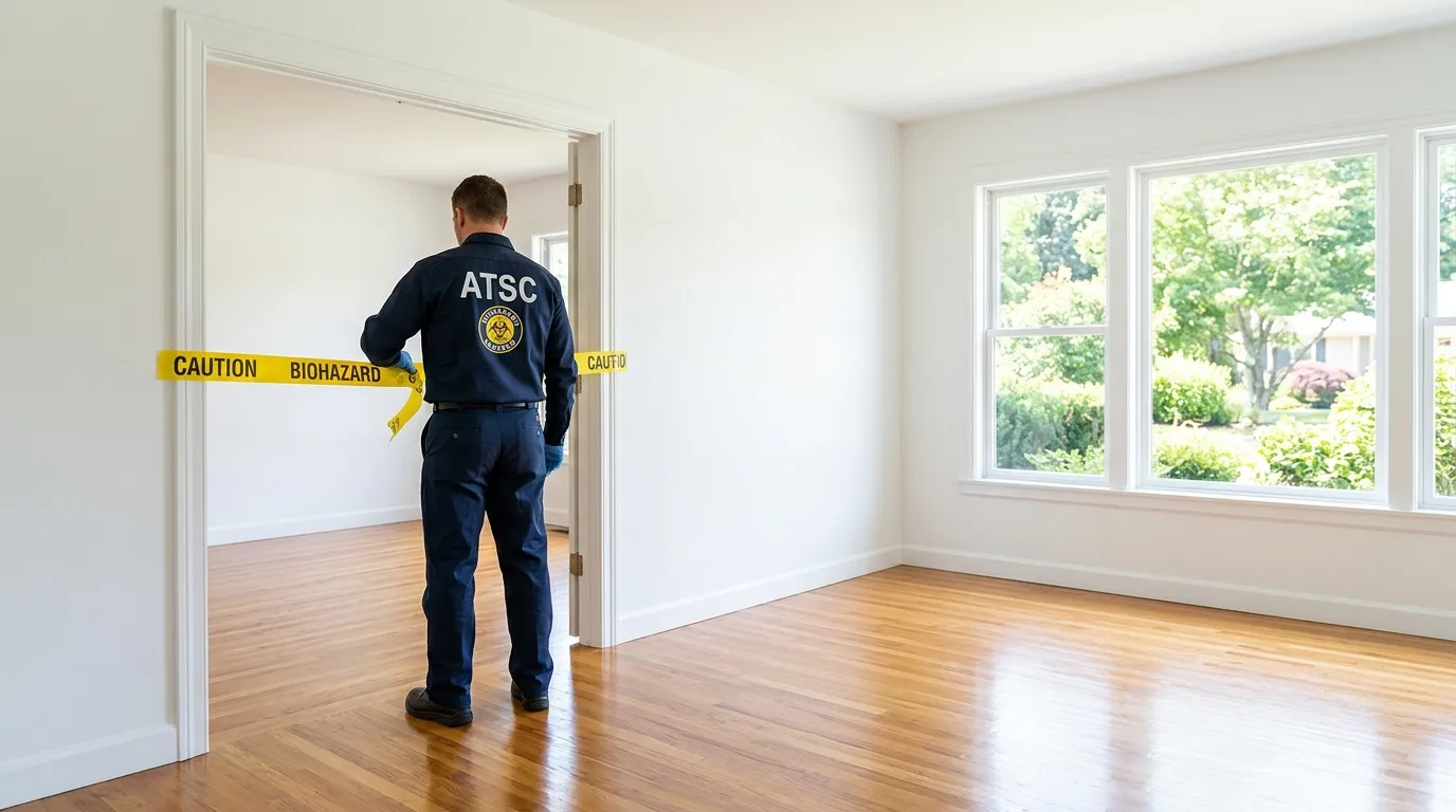 Certified biohazard cleanup crew performing Decomposition Cleanup in Channelview